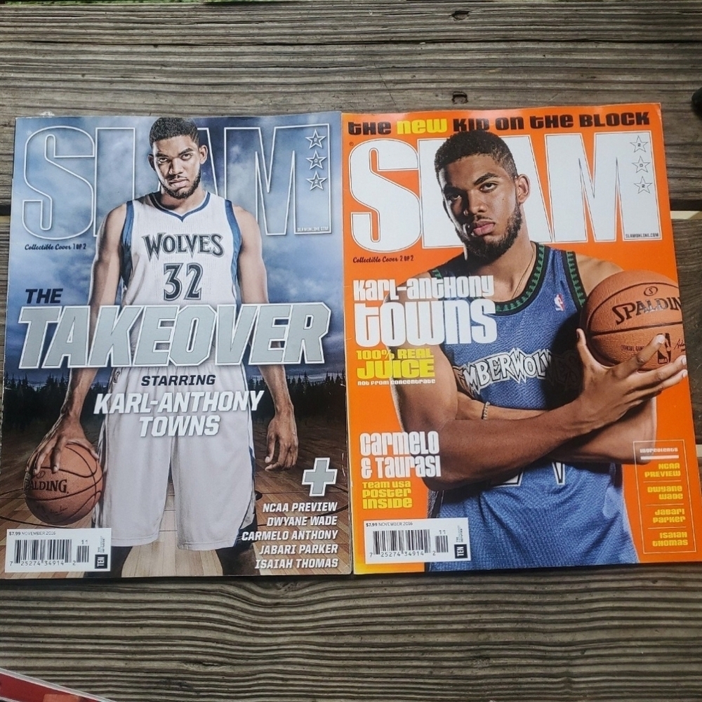 SLAM MAGAZINE NOV 2016 #202 Collectible Covers 2 of 2 Karl-Anthony Town NM SET